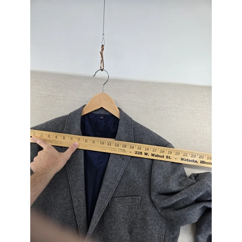 NWT J.Crew Men's Blazer Suit Jacket Sport Coat Size 46R Grey Blue Tweed 05998
